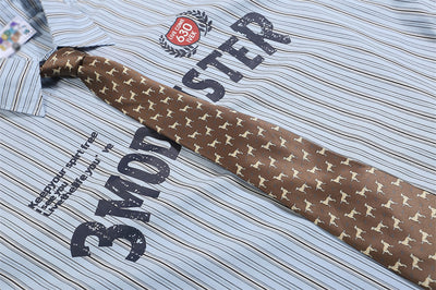 Camisa Manga Larga Estampado Letras con Rayas Verticales para Hombre - Image 23