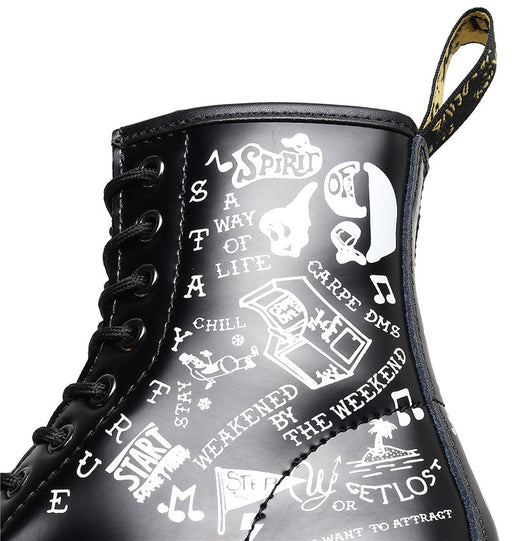 Botas de Cuero Personalizadas con Calavera Graffiti - Motociclista Unisex - Image 15
