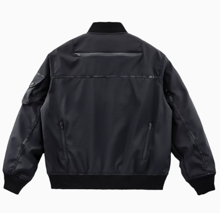 Chaqueta Cargo Tipo Béisbol Americana con Múltiples Bolsillos para Hombre Negro - Image 9