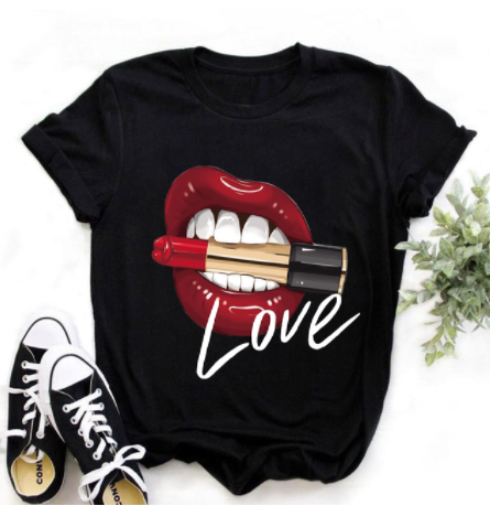 Blusa Estampada con Leopardo y Labios - Estilo Western Casual para Mujer - Image 9
