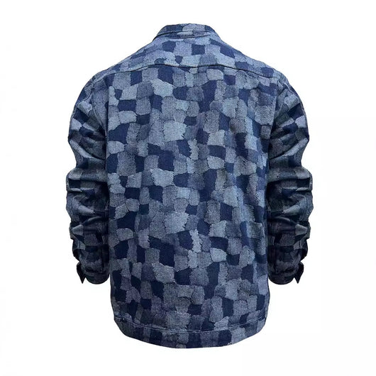 Camisa de Cuadros Oscuros Manga Larga para Hombre - Image 2