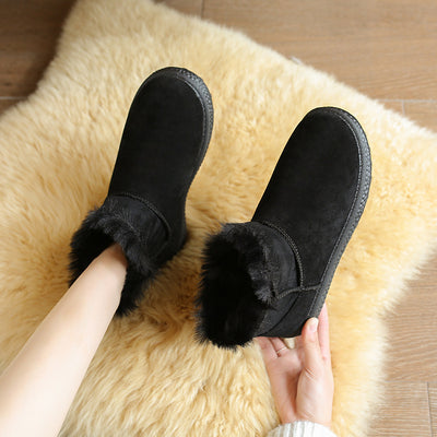 Botas de Nieve Cortas con Terciopelo y Caña Baja para Mujer - Image 9