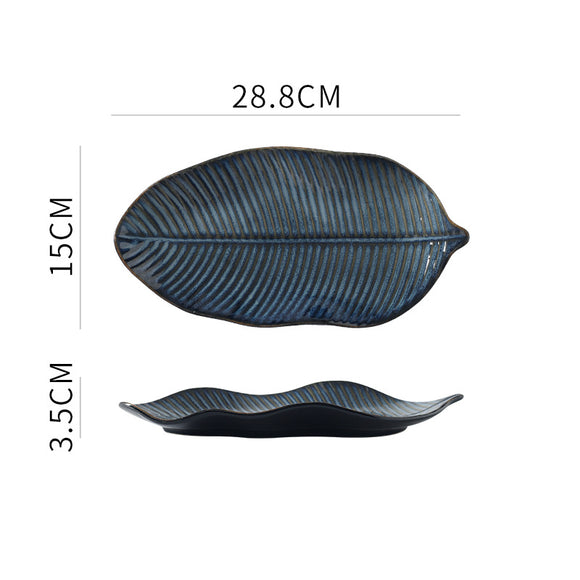 Plato de Cerámica Artesanal Hoja Japonesa - Diseño Exclusivo para tu Mesa