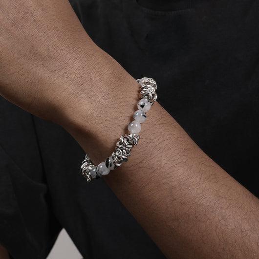 Pulsera Hip Hop Negra con Cristales Incrustados - Image 4