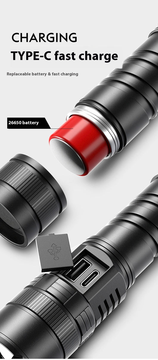 Linterna LED Camping Recargable USB con Pantalla Digital de Zoom - Image 9