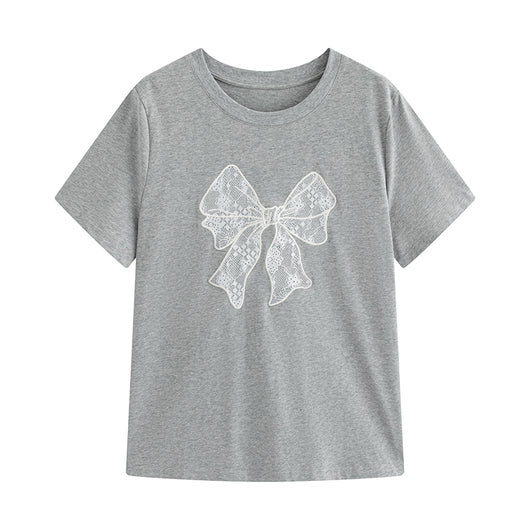 Blusa Corta con Encaje Mariposa - Camiseta Elegante y Versátil - Image 7