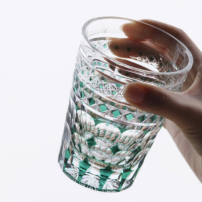 Vaso de Cristal Tallado a Mano Estilo Japonés para Whiskey y Jugos - Image 34