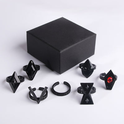 Juego de Anillos de Nogal Negro Exquisito - Image 20