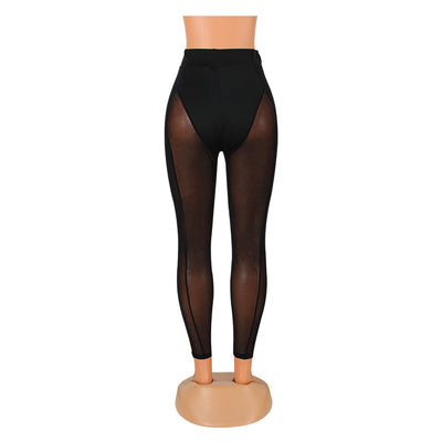 Leggings Negros de Malla Elástica Ajustados - Image 8