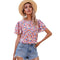 Blusa Feminina Estampada de Gola Redonda - Design Europeu e Americano
