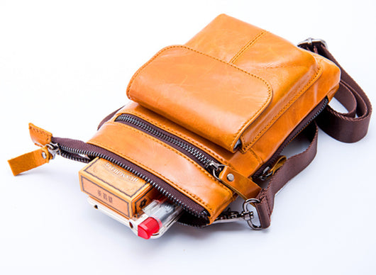 Bolsa de Cuero para Hombre Multifuncional con Compartimentos - Bandolera Deportiva - Image 12