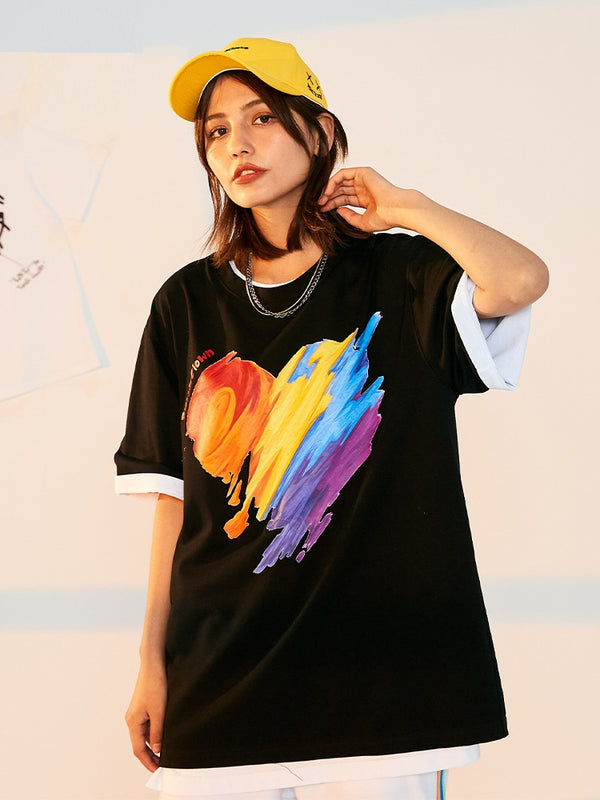 Camiseta Manga Corta Arcoíris Amor - Diseño Payaso Graffiti