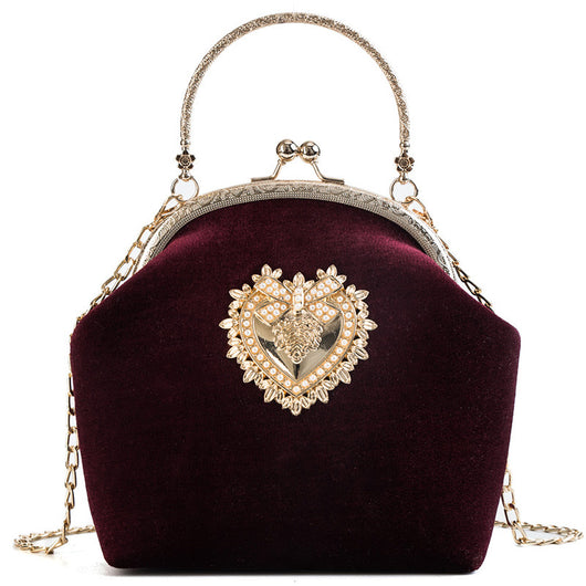 Bolso de Mano Retro Dorado en Terciopelo con Diamantes - Edición Personalizada - Image 9