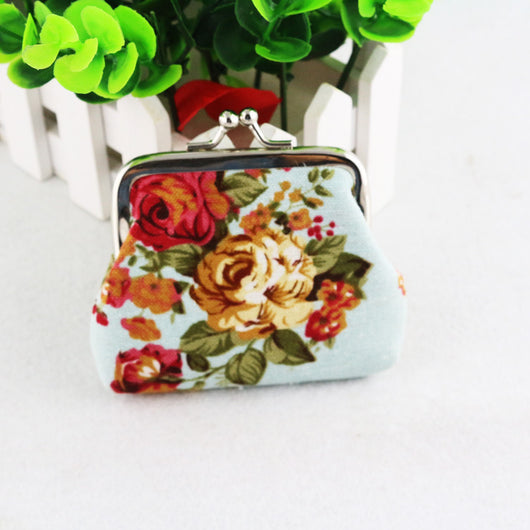 Monedero Mini de Lona Floral Rosa para Mujer - Bolsa Compacta con Cierre de Hebilla - Image 4