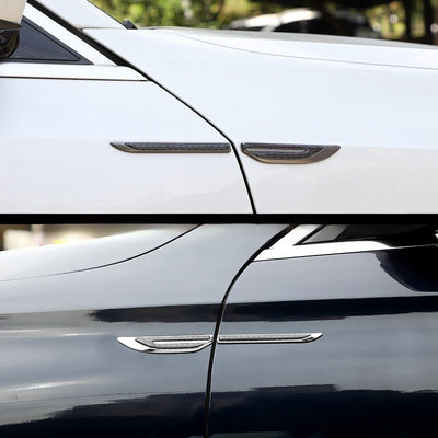 Adhesivo Lateral de Fibra de Carbono con Hoja Metálica - Personalidad Automotriz
