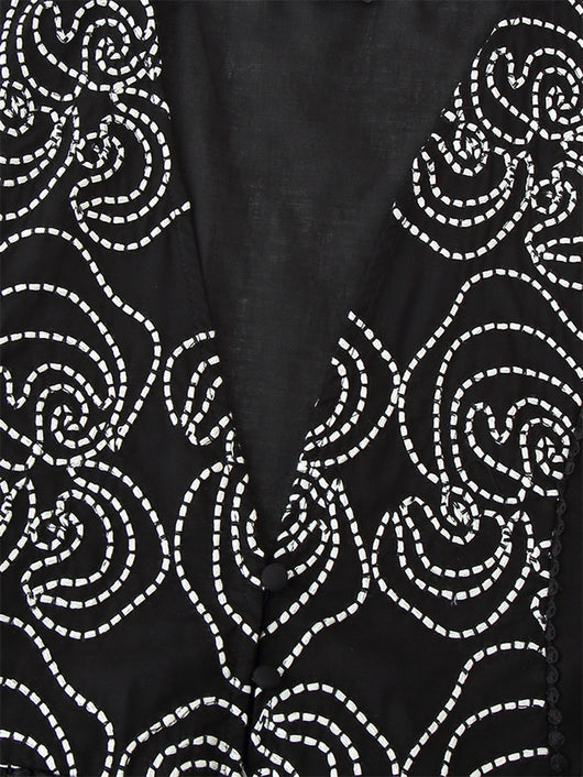Blusa Étnica sin Mangas con Encaje Floral Bordado - Image 3