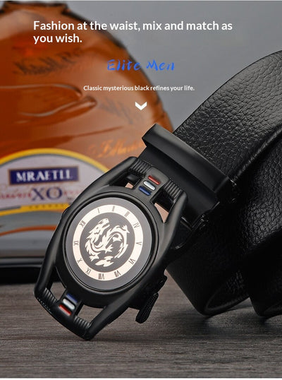 Cinturón de Cuero Ancho para Hombre con Hebilla Automática - Image 10