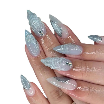 Uñas Postizas 3D con Relieve de Cristales - Diseño Sofisticado - Image 5