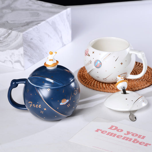 Taza de Cerámica para Pareja con Tapa y Cuchara - Diseño Boy and Girl - Image 17