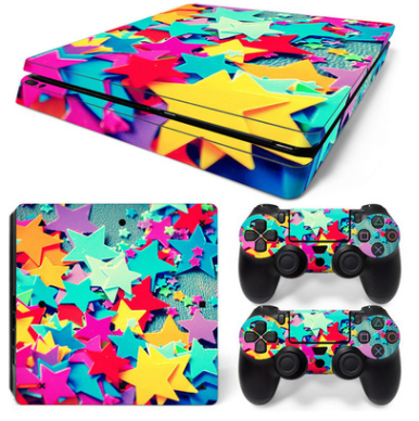 Hot pink and black leopard print skin set for PS4 Slim console and two controllers. - Image 9
