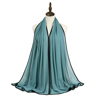 Pañoleta de Gasa con Perlas y Flecos Elegante - Image 7