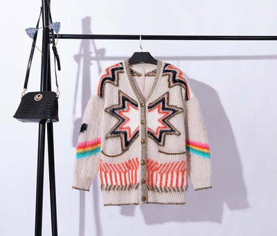 Cardigan Tejido Bicolor de Manga Larga - Estilo Relajado - Image 23
