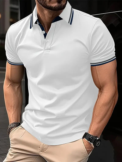 Playera Slim Fit con Cuello Solapa, Rayas Ribeteadas y Costuras Contrastantes - Image 25