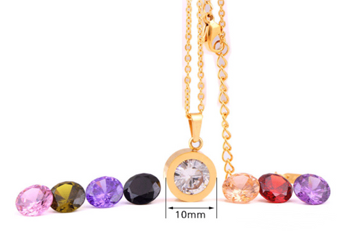 Collar de Titanio Acero con Diamante en 8 Colores - Image 10