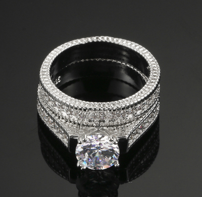 Anillos de Compromiso con Diamantes - Juegos de Joyas Europeos y Americanos - Image 5