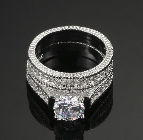 Anillos de Compromiso con Diamantes - Juegos de Joyas Europeos y Americanos - Image 5