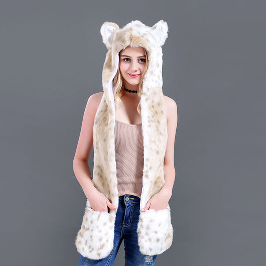 Gorro Infantil de Peluche con Bufanda y Guantes - Diseño de Dibujos Animados - Image 12