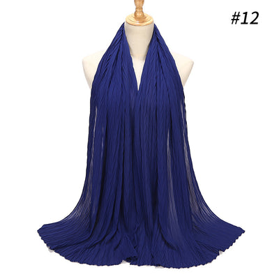 Hijab Chiffón Plisado con Efecto Perla - Capa Versátil - Image 11