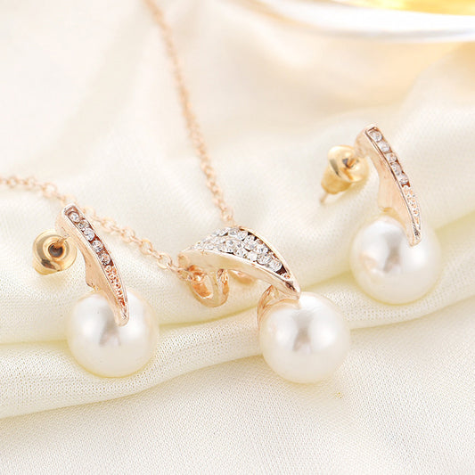 Conjunto de Collar y Aretes de Perlas para Bodas y Eventos Elegantes - Image 2
