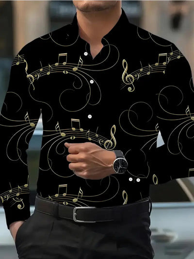Camisa Manga Larga Slim Fit Impresa en 3D para Hombre - Image 22