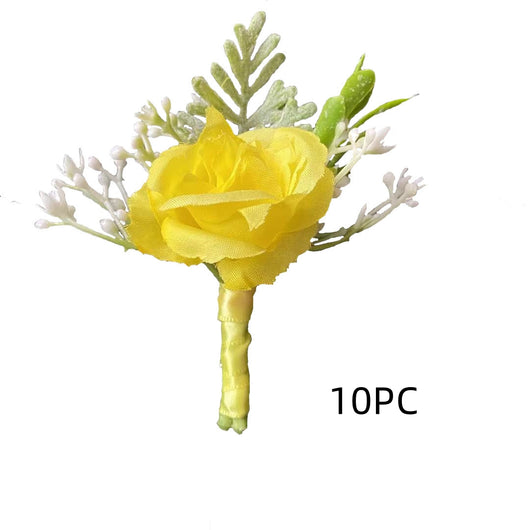 Corsage de Novia y Novio con Rosas de Seda Coreanas - Pequeños Capullos para Antes de la Boda - Image 12