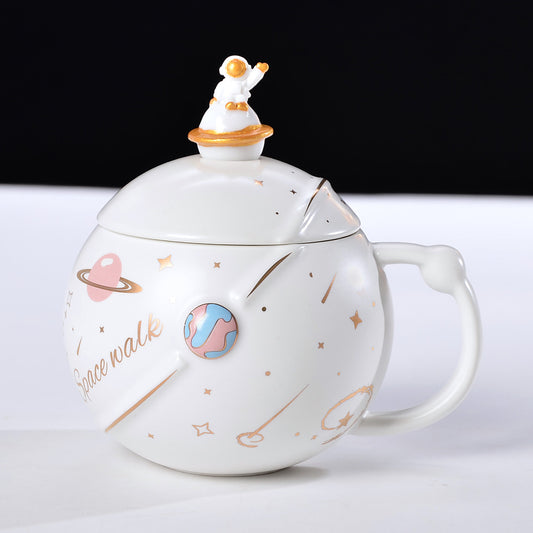 Taza de Cerámica para Pareja con Tapa y Cuchara - Diseño Boy and Girl - Image 2
