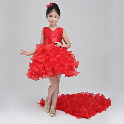 Vestido de Princesa para Niña - Dama de Honor con Cola Elegante - Image 6