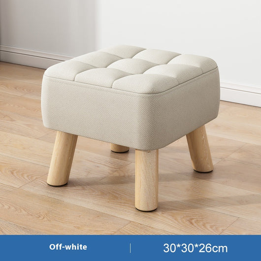 Taburete de Madera Maciza Minimalista con Tapizado - Image 9
