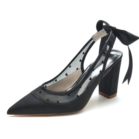 Zapatos de Tacón Cuadrado con Punta Afilada y Cristales Brillantes - Image 59