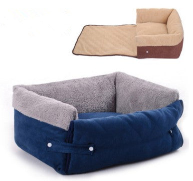 Cama Nido Reversible para Mascotas con Manta Removible