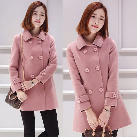 Abrigo de Lana Corte Coreano Slim Fit Elegante y Favorecedor para Mujer - Image 4