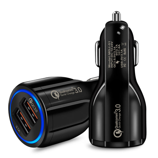 Cargador Rápido Dual USB QC 3.0 para Auto - Carga Ultra Rápida