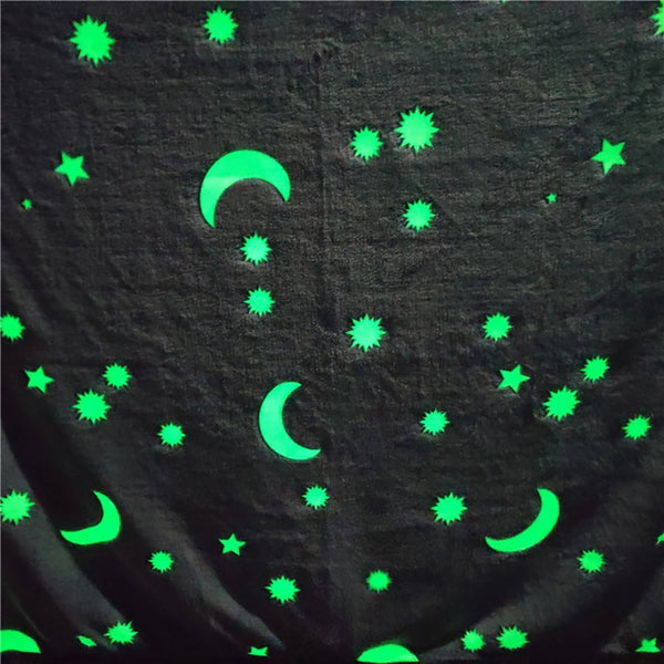 Manta Luminiscente de Lana y Poliéster que Brilla en la Oscuridad