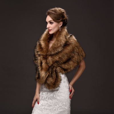 Chal de Piel Cálido Marrón para Mujer - Image 2
