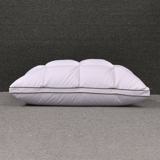 Almohada de Plumón de Ganso Blanco con Funda de Algodón para Dormir Profundo