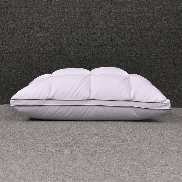 Almohada de Plumón de Ganso Blanco con Funda de Algodón para Dormir Profundo