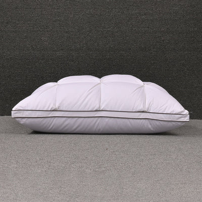 Almohada de Plumón de Ganso Blanco con Funda de Algodón para Dormir Profundo
