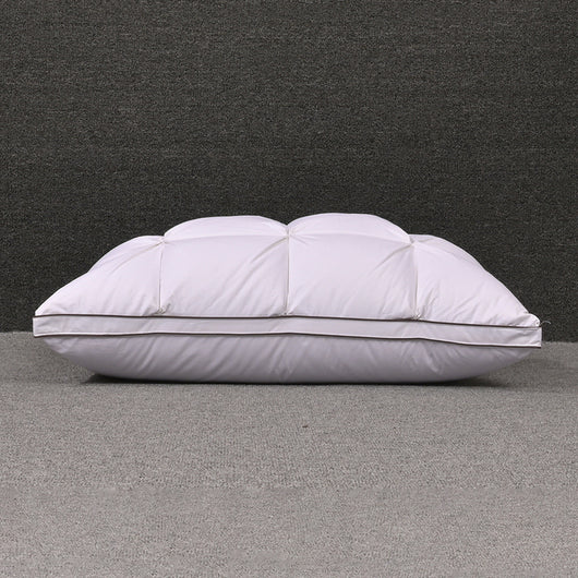 Almohada de Plumón de Ganso Blanco con Funda de Algodón para Dormir Profundo