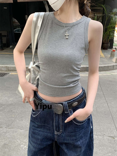 Chaleco Plisado Ajustado sin Mangas Estilo Hot Girl - Image 32