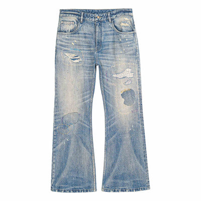 Jeans Acampanados Azul Lavado con Parches de Color - Image 7